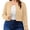 C1-Khaki Heather, variant on Women's Plus Size Button Front Cropped Cardigan