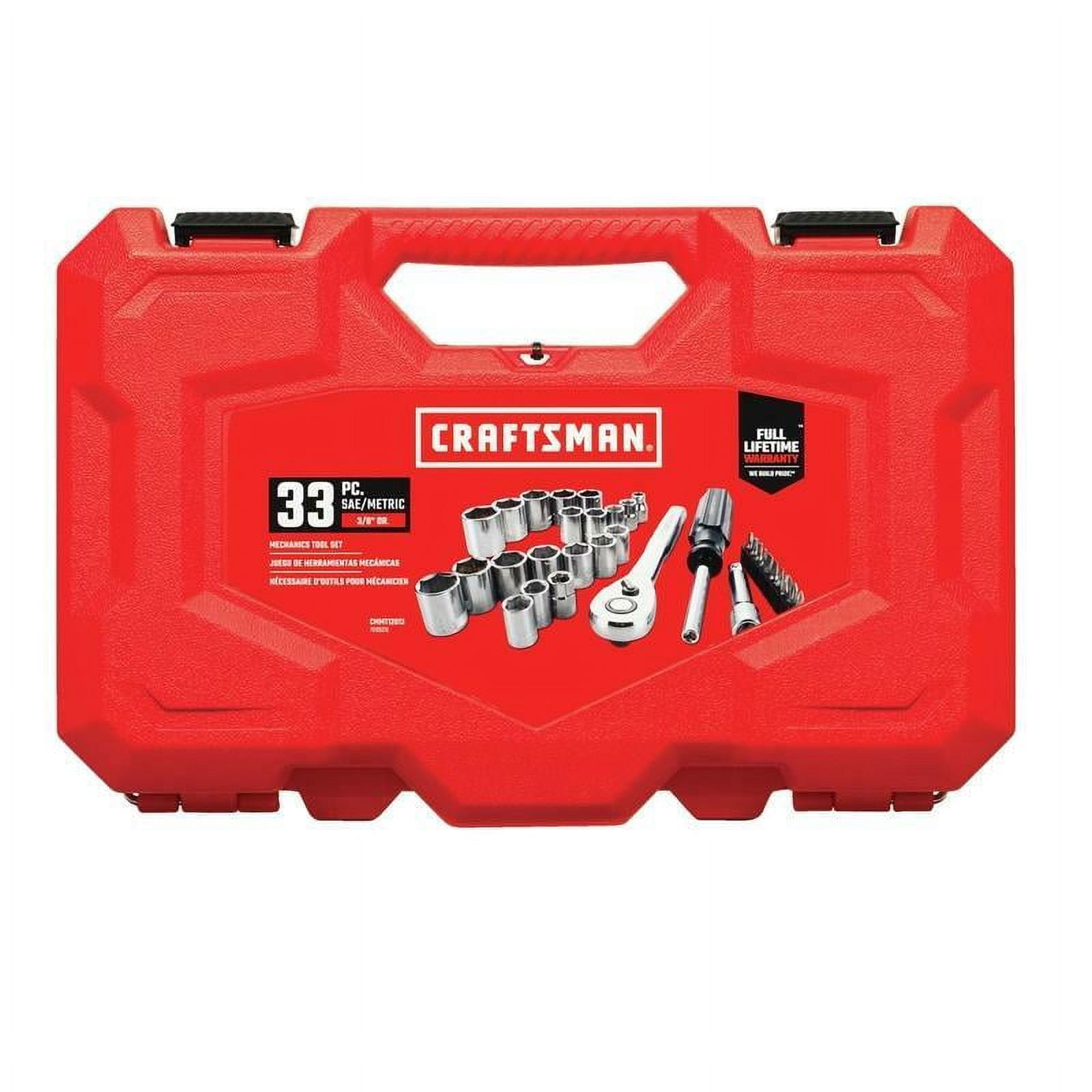 BLACK+DECKER CMMT12013, 3/8" Polished Chrome Finish Mechanics Tool Socket Wrench and Set, 32 Piece