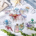thumbnail image 4 of 120 pegatinas transparentes de medusas de 6 estilos, pegatinas para álbumes de recortes de vida oceánica, pegatinas coloridas transparentes de animales marinos de verano para mascotas, 4 of 6