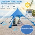thumbnail image 4 of Topbuy 20 x 20 FT Beach Tent Beach Canopy w/ UPF50+ Sun Protection Carrying Bag & Sand Shovel Aluminum Pole & 6 Ground Stakes Blue, 4 of 9