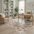 thumbnail image 2 of ODIKA 4'x6' Terracotta And Natural Orange Geometric Washable Area Rug Modern Abstract Pattern with Style Stain Resistant, Low Pile, Easy Care for Dorm Room, Small Living, 2 of 7