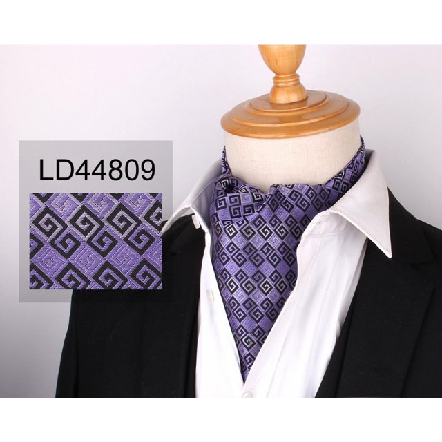 Hombres Ascot Cravat Tie Paisley Jacquard Silk Woven Floral Necktie, Ld44809 Feliz Sencillez