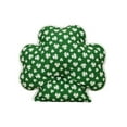 thumbnail image 7 of Hvmvliv St. Patrick's Day Clover Shaped Decorative Pillow, 40x40cm Green Multicolor Linen Pillow for Sofa Bedroom, Holiday Gift with Festive Pattern Green, 7 of 7