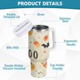 thumbnail image 2 of Yayeee 40oz Stainless Steel Tumbler with Straw and Handle Double-Wall Insulated Travel Water Bottle, Halloween Cute Pumpkins, 2 of 8
