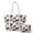 Black Bow, variant on Western Bow Quilted Travel Tote Bag, 2‑Piece Women's Shoulder Purse Lightweight Soft Padded Quilted Fabric, Secure Zipper Closure, Multi‑Compartment Design Solves Messy Handbag Frustrations