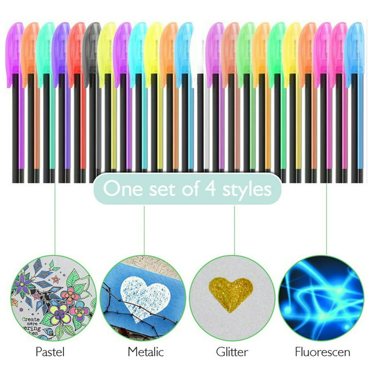 Ticlo Premium Quality Glitter Pens Colorful Pens Color Pens 48 PCS Neon  Color Gel Pen Set
