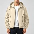 thumbnail image 2 of KyCheLot Mens Jackets Zip up Windbreaker Hooded with Pockets Loose Casual Outdoor Running Coat, 2 of 9