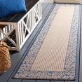 thumbnail image 2 of Safavieh Courtyard Regent Oriental Indoor/Outdoor Runner Rug, Natural/Blue, 2'3" x 6'7", 2 of 9