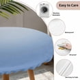 thumbnail image 5 of Light Blue Ombre Round Fitted Tablecloth with Elastic Edge, Waterproof Table Cloth Table Cover for 55"-60" Tables, Modern Rustic Aqua Gradient Tablecloths for Dining Picnic Indoor Outdoor, 5 of 9