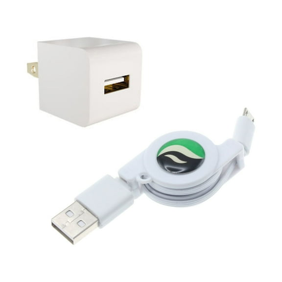 Retractable Home Charger for TCL A30 (A3) - Micro USB Cable Power Adapter Cord Compatible With TCL A30 (A3)