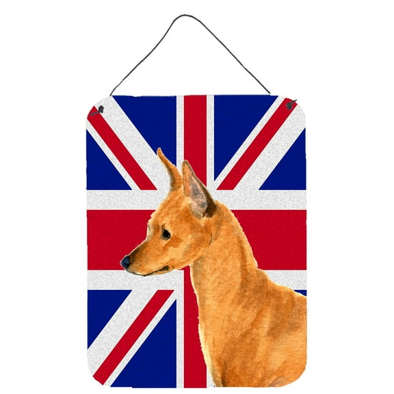 Min Pin with English Union Jack British Flag Wall or Door Hanging Prints