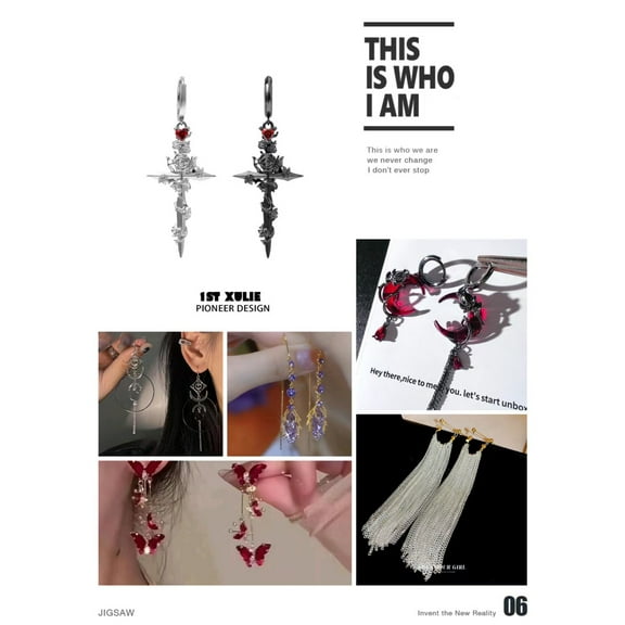 Hot-selling Earrings 6-piece Set, Fashionable and Elegant, Light Luxury with High Quality