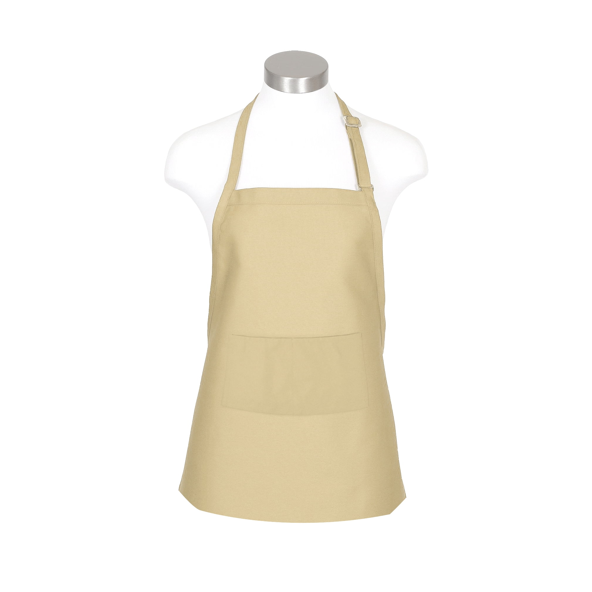 K-Cliffs Bib Apron, Cotton, Polyester Fiber, Full Size Large, Beige