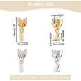thumbnail image 4 of 16Pcs Zirconia Pinch Bails Brass Fox Face Pinch Clip Bails Pendant Clasps Platinum and Golden Pinch Bail Animal Pendant Connector Findings, 4 of 7