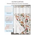 thumbnail image 2 of No Hook Cloth Fabric Shower Curtain with Snap in Liner, Thanksgiving Mushroom Waterproof Shower Curtains Set with See Through Top Window, Leaves Plants Country Rustic Bath Curtains Shower 60"x72", 2 of 6