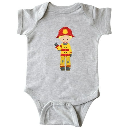 

Inktastic Boy Fireman Firefighter Blond Hair Little Boy Gift Baby Boy Bodysuit