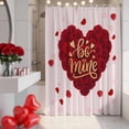 thumbnail image 3 of Valentine's Day Bathroom Shower Curtains with Hooks, Red Love Roses Flowers Petals Pink Modern Waterproof Fabric Washable Shower Curtain for Home Hotel Bathtub Decor 36x72 Inch, 3 of 9
