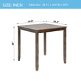 thumbnail image 5 of PAPROOS Solid Wood Dining Table, Counter Height Square Kitchen Table for Small Space, Farmhouse Acacia Wooden Dinner Table for 4, Walnut(Only Table), 5 of 6