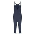 thumbnail image 7 of Women's Loose Sleeveless Jumpsuits Capris Spaghetti Strap Harem Capri Pants Casual Romper Overalls Summer Clothes (M, Blue), 7 of 7