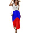 thumbnail image 1 of Robe Drapeau Russe Tenue de Rue Boho Plage Longues Robes Femme Élégante Robe Maxi Personnalisée Cadeau d'Anniversaire, 1 of 4