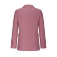 thumbnail image 6 of Dazajoo Women Plus Size Long Sleeve Blazers Dressy Casual Solid Color Button Suit Jackets 2024 Fall Loose Lightweight Open Front Lapel Cardigans,Hot Pink,XXL, 6 of 9