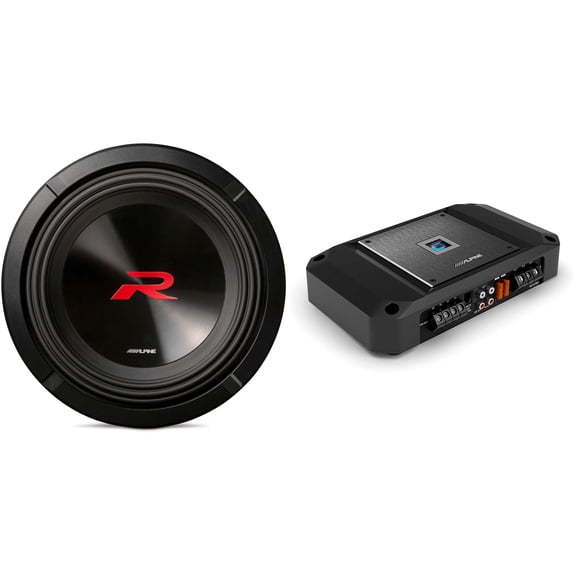 Alpine R2-W10D4 10" R-Series Sub w/ R2-A75M Mono Amp Bundle