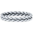 thumbnail image 2 of Unique Braided Celtic Criss Cross Weave Rope Knot Ring Band 925 Sterling Silver Size 9, 2 of 5