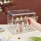 thumbnail image 4 of Vitrina transparente de 2 niveles, caja acrílica, soportes de exhibición con puerta, estantes de plástico para figuras de mostrador, 4 of 7
