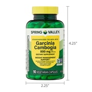كبسولات نباتية من مكمل غذائي Spring Valley Garcinia Cambogia لدعم إدارة الوزن، 800 مجم، 90 كبسولة