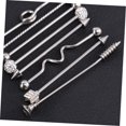 thumbnail image 4 of HUGFEGWE 16 Pcs Cambered Barbell Body Jewelry Stainless Steel Studs Screwback Earrings Screw Back Earring Belly Button Rings Bracket Accessories Navel Ring Golden Puncture Stainless CJB91-93900, 4 of 9