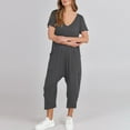 thumbnail image 5 of Kayannuo jumpsuits for women Fashion Women Casual Short Sleeve Jumpsuit Solid Jumpsuits Wide Pocket Leg Pant Gray M, 5 of 8