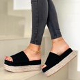 thumbnail image 3 of Vedolay Cushionaire Sandals Women Women's Platform Ankle Strap Wedge Sandals, Comfortable Dressy Summer Shoes,Black 8.5, 3 of 5