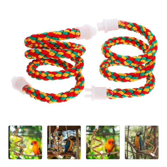 OFFIGAM 2 PCS Bird Cage Rope Perch Bendable Perch For Parrots