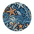 thumbnail image 2 of PIKWEEK Ocean Coral Starfish Round Fitted Tablecloth  Fitted Table Cloth for Round Table Waterproof Wipeable Round Elastic Table Cloth Circular Table Cover with Elastic Edge, 2 of 7