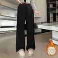 thumbnail image 2 of Otqutp Fleece Lined Sweatpants for Girls Elastic High Waist Wide Leg Baggy Joggers Pants Winter Casual Athletic Pants, 2 of 7