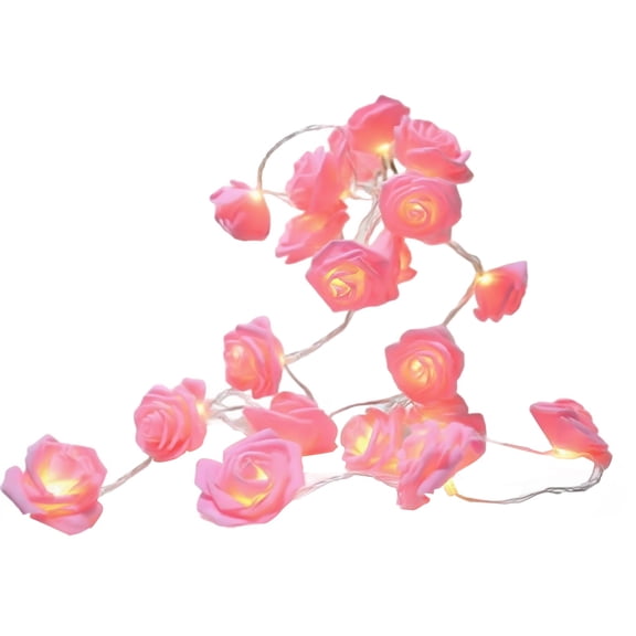 Rose String Lights, 19.7 ft / 6 m 40 LED Waterproof Pink Floral Decor, Light Up Rose, USB Power, Ideal for Weddings and Bedroom, Versatile Flower Lights String