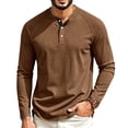 thumbnail image 2 of Men's Henley Waffle T-Shirt Long Sleeve Casual Lightweight Pullover Shirts Soft Stretch Tees for Business Golf,XS, 2 of 8