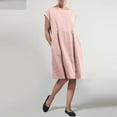 thumbnail image 3 of Cotton Linen Maternity Dress for Womens Casual Loose Midi Tunic Dress with Pockets Plus Size Sundress Beach Dress, 3 of 6