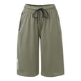 thumbnail image 3 of XIAONU Women's Quick Dry Athletic Capri Shorts Zipper-Pocket Workout Gym Knee-Length Pants, 3 of 5