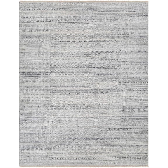 BoutiqueRugs Eldad Southwestern Area Rug - White, Black, Silver Gray - 2' x 3'