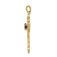 thumbnail image 2 of Real 14kt Yellow Gold Polished Amethyst Cross Pendant; 2.25 inch; for Adults and Teens; for Women and Men, 2 of 4