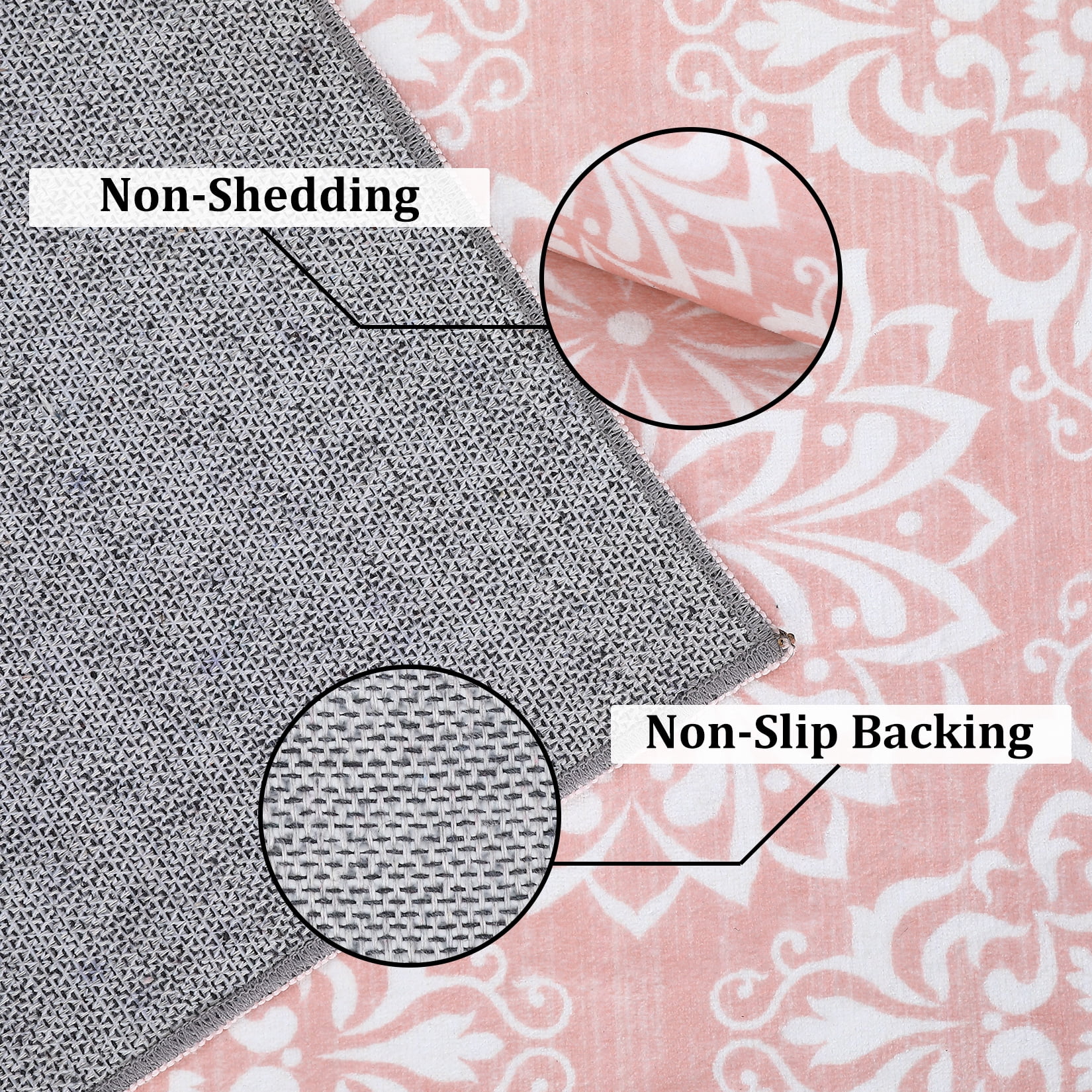 Hasoo 5' x 7' Area Rugs for Living Room Modern Austere European Area Rugs Machine Washable Rugs Bedroom Dining Room Kitchen Carpet Pink