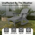 thumbnail image 6 of AreShark Folding Adirondack Rocking Chair Set of 4,4-in-1 Multifunctional Patio Chair with Retractable Ottoman, Outdoor Chair Wood Texture, Lawn Chair for Porch, Backyard, Pool(Brown), 6 of 8