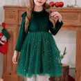 thumbnail image 4 of Dresses for Girls Velvet Ruffle Long Sleeve Tiered Tulle Tutu Dress Fall Sequin Party Kid Flower Party Dresses, 4 of 9