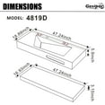 thumbnail image 3 of GGISHA 48"x19" Wall-Mount Stone Resin Bathroom Sink Rectangular Vessel Sinks for Bathroom Floating Vanity Sink Trough Modern Art Basin with Shelf Layer, 3 of 6