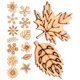 thumbnail image 3 of EeaseMX 200 piezas de juguetes educativos para hacer garabatos, flores y hojas de madera natural, adornos para álbumes de recortes, decoración artesanal, patrón aleatorio (Burlywood), 3 of 7