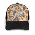thumbnail image 3 of Naloa Camp Badge Adult adjustable Print Baseball Hat, Patchwork curved brim baseball capfor Men and Women, One Size, 3 of 5