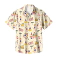 thumbnail image 5 of Hawaiian Shirts for Men Summer Big and Tall Tropical Print Mens Button Down Short Sleeve Shirt Trendy Holiday Beach T Shirts Yellow 4XL, 5 of 6