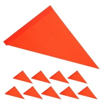 CIMAXIC 10pcs Reflective Safety Flags for Traffic Warning Flag Orange PVC Triangular
