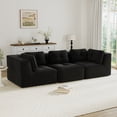 thumbnail image 2 of FFH 117" Modular Sectional Sofa, Oversized 3-Seater Corduroy Cloud Corner Couch for Living Room, Black, 2 of 14